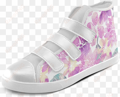 watercolor flower pattern velcro high top canvas kid's - toddler vans sk8-hi zip