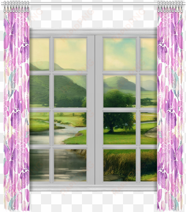 watercolor flower pattern window curtain - curtain