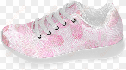 watercolor flower pattern women's running shoes - sneakers