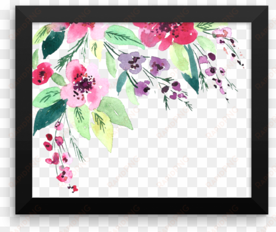 watercolor flowers framed poster - canvas print