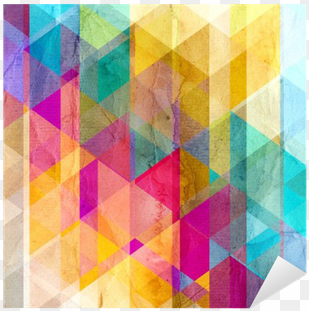 watercolor geometric background with triangles sticker - fondo acuarela geometrica