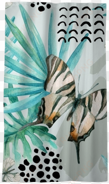 watercolor graphical illustration - ombre home bahati butterfly wall art