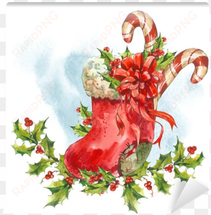 watercolor greeting card with christmas socks, ribbon, - michel design works christmas pine apron