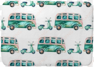 watercolor hippie camper van and scooter bath mat • - las chicas de canterbury - wright kim