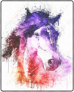 watercolor horse blanket 40"x50" - watercolor horse pillow case