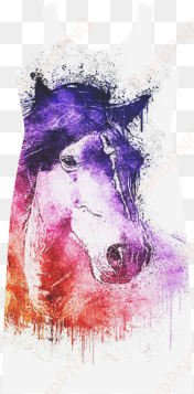 watercolor horse phaedra sleeveless open fork long - watercolor horse greeting cards