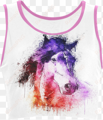 watercolor horse women's crop top - watercolor horse pillow case