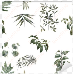 watercolor illustration of leaf, seamless pattern on - watercolor painting