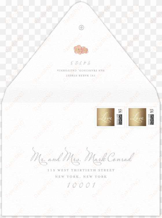 watercolor invitation envelope - envelope