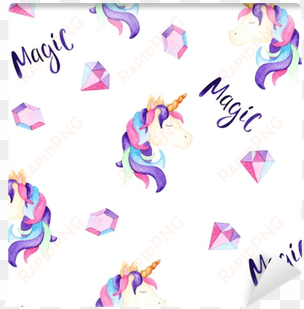 watercolor magical unicorn pattern - background unicorn print