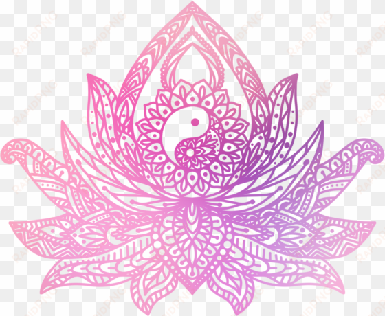 Watercolor Mandala Png Clip Art Royalty Free - Yin Yang Lotus Flower transparent png image