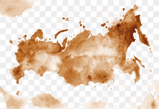 watercolor map russia brown map