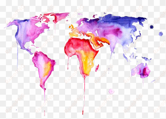 watercolor painting contemporary art abstract art wallpaper - world map abstract art