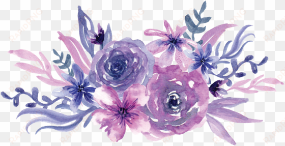 watercolor painting flowers transprent - purple flowers watercolor png