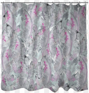 watercolor pattern with feathers shower curtain • pixers® - window