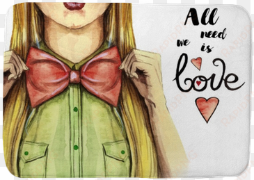 Watercolor Picture On A Valentine's Day, Girl Kisses, - Valentine's Day transparent png image