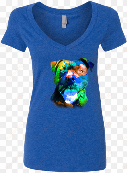 watercolor pit bull - t-shirt