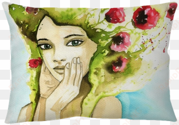 watercolor portrait of a woman - watercolor painting
