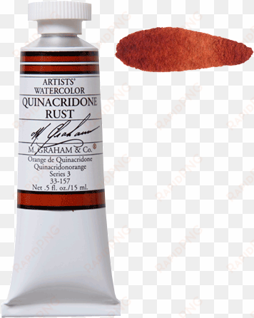 watercolor quinacridone rust157 - m graham sap green