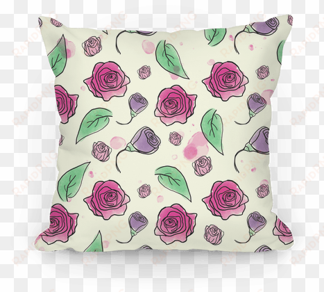 watercolor rose - throw pillow