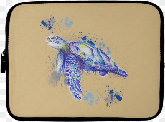 watercolor sea turtle laptop sleeves - watercolor painting