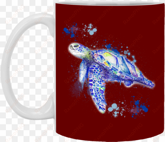 watercolor sea turtle mugs - turtle