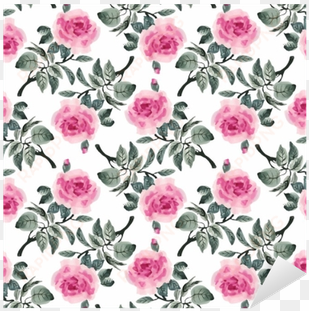watercolor seamless pattern with colorful flowers and - rose hand drawn leaves red rose fabric floral designs