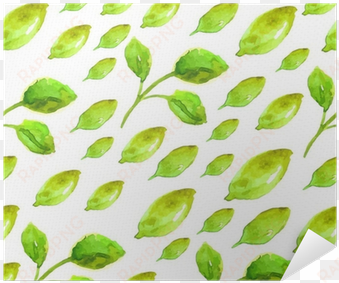 watercolor seamless pattern with green leaf poster - watercolor painting