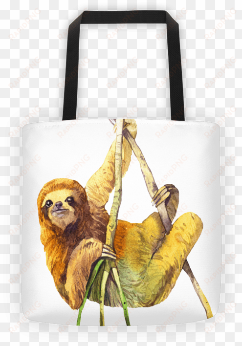 watercolor sloth tote bag - illustration