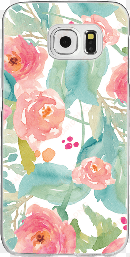 watercolor teal floral pattern