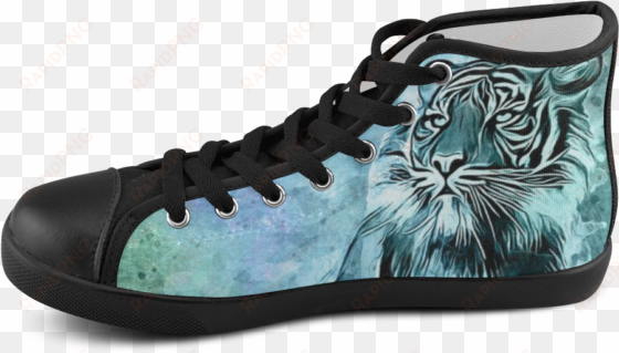 watercolor tiger women's high top canvas shoes - shoe