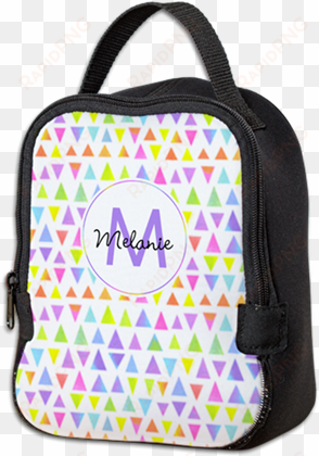 watercolor triangles pattern neoprene lunch bag - lunchbox