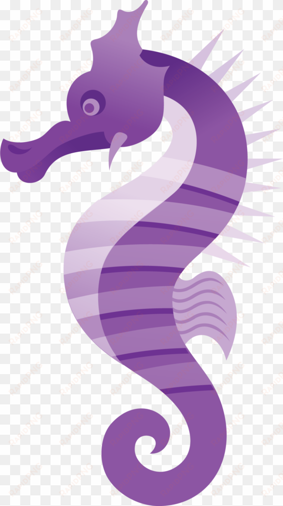 watercolor vector seahorse - purple seahorse clipart