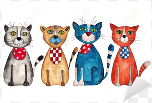 watercolors on paper sticker • pixers® • we live to - cute! country cat stickers