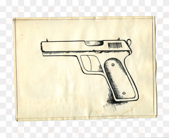 watercolour and pencil, press clipings representing - trigger