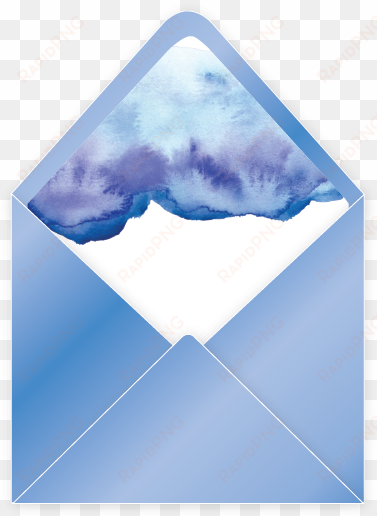watercolour envelope liner blue - triangle