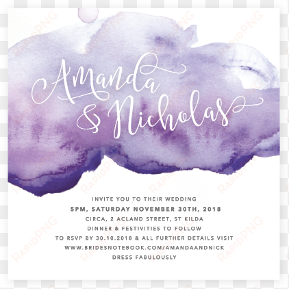 watercolour invitation - purple - poster