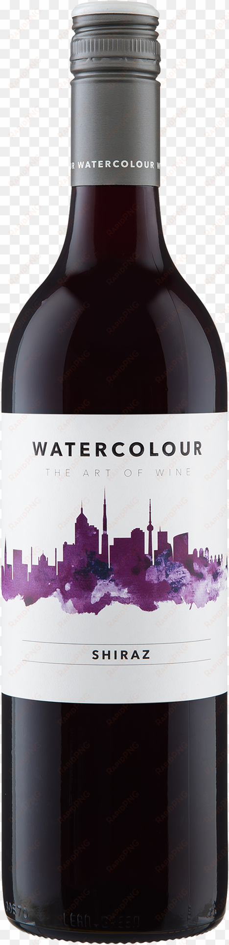 watercolour shiraz - watercolour wine bottle png