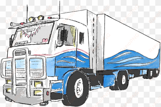 watercolour, truck, blue, traffic, vehicle, watercolor - truck watercolor