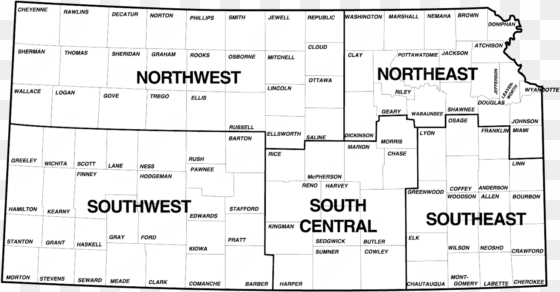 waterfowl reports - regional map of kansas