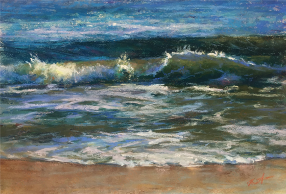 waves original seascape painting clip transparent stock - pastel