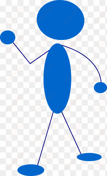 waving blue stick man svg clip arts 366 x 600 px
