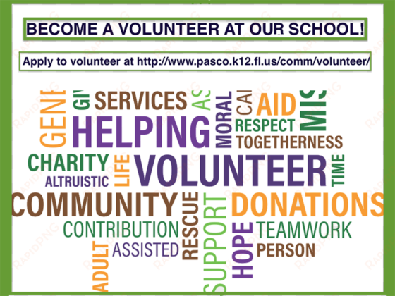 we love our volunteers web development information - nonprofit word cloud