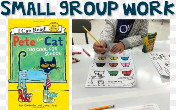 we matched our crayons to the color word - pete the cat: too cool for school [book]