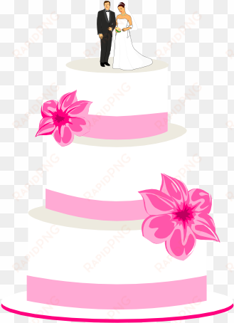 Wedding Cake Clipart Watercolor Clipart Pink Cake Clipart - Pink Wedding Cake Clip Art transparent png image