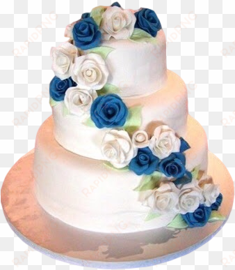 wedding cakes with blue and white roses