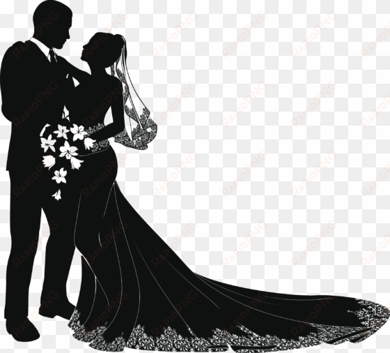 wedding couple silhouette png image background - bride and groom silhouette vector free
