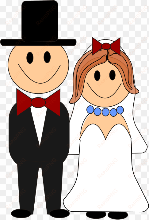 Wedding Invitation Bridegroom Cartoon - Cartoon Bride And Groom transparent png image