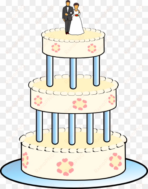 wedding vector - three tiered cake cartoon