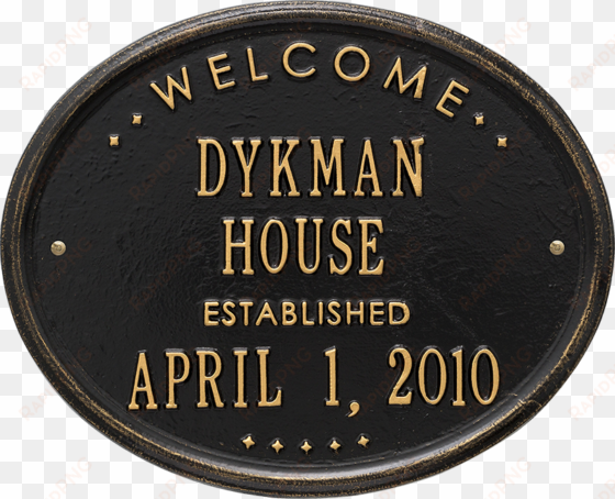 welcome oval house standard wall address plaque - custom house plaque-welcome oval house established
